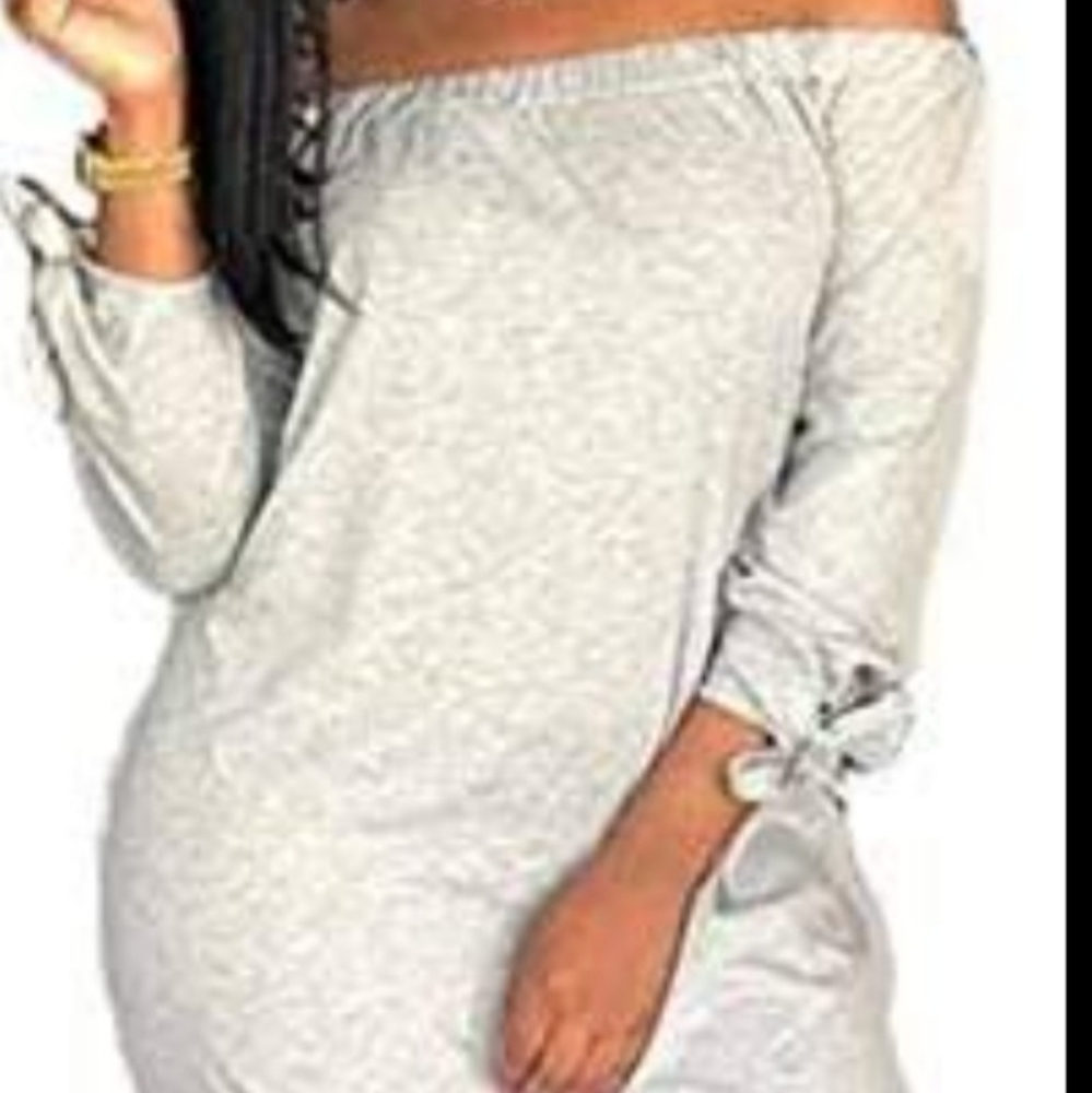 Off Shoulder Loose Long Dress for Women Sexy Side Split Solid Color Summer Casua